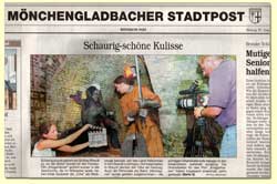 Bericht über den letzten Drehtag in der Mönchengladbacher Stadtpost 25.08.2003
