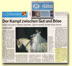 Pressebericht über 'Gothic Knights' aus der Kölnischen Rundschau vom 10.09.2002