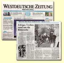 Bericht über den letzten Drehtag in der Westdeutschen Zeitung 25.08.2003